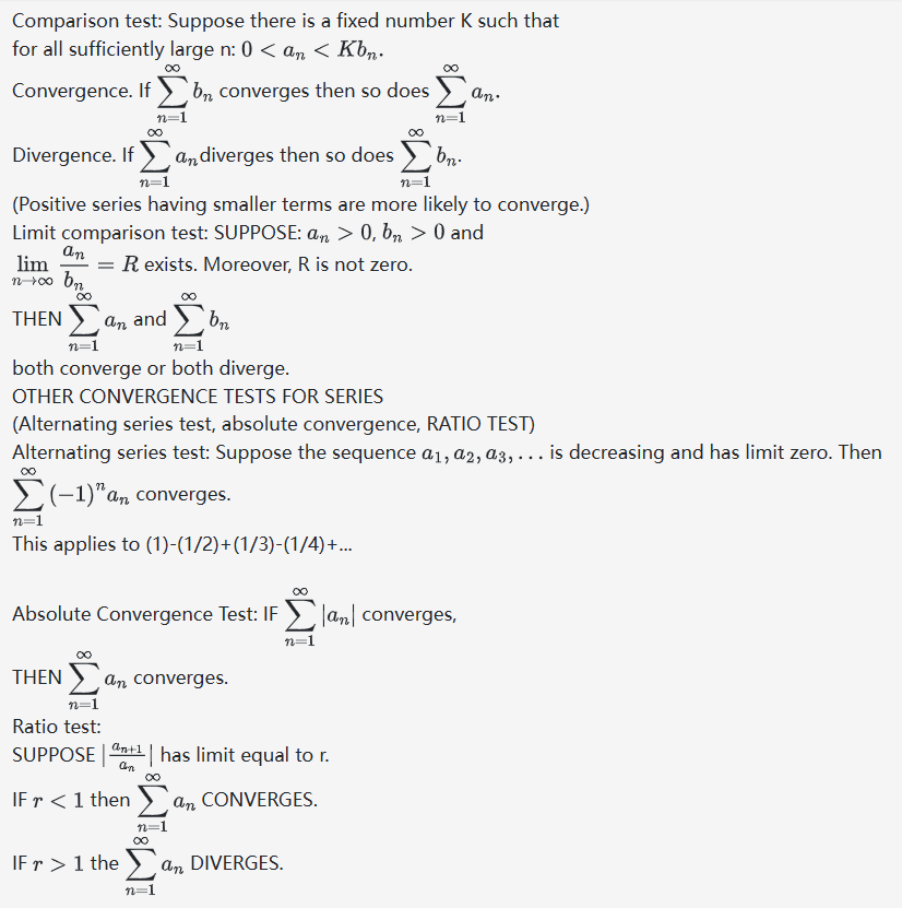 Diverges because the terms don't have limit zero B. Divergent geometric series