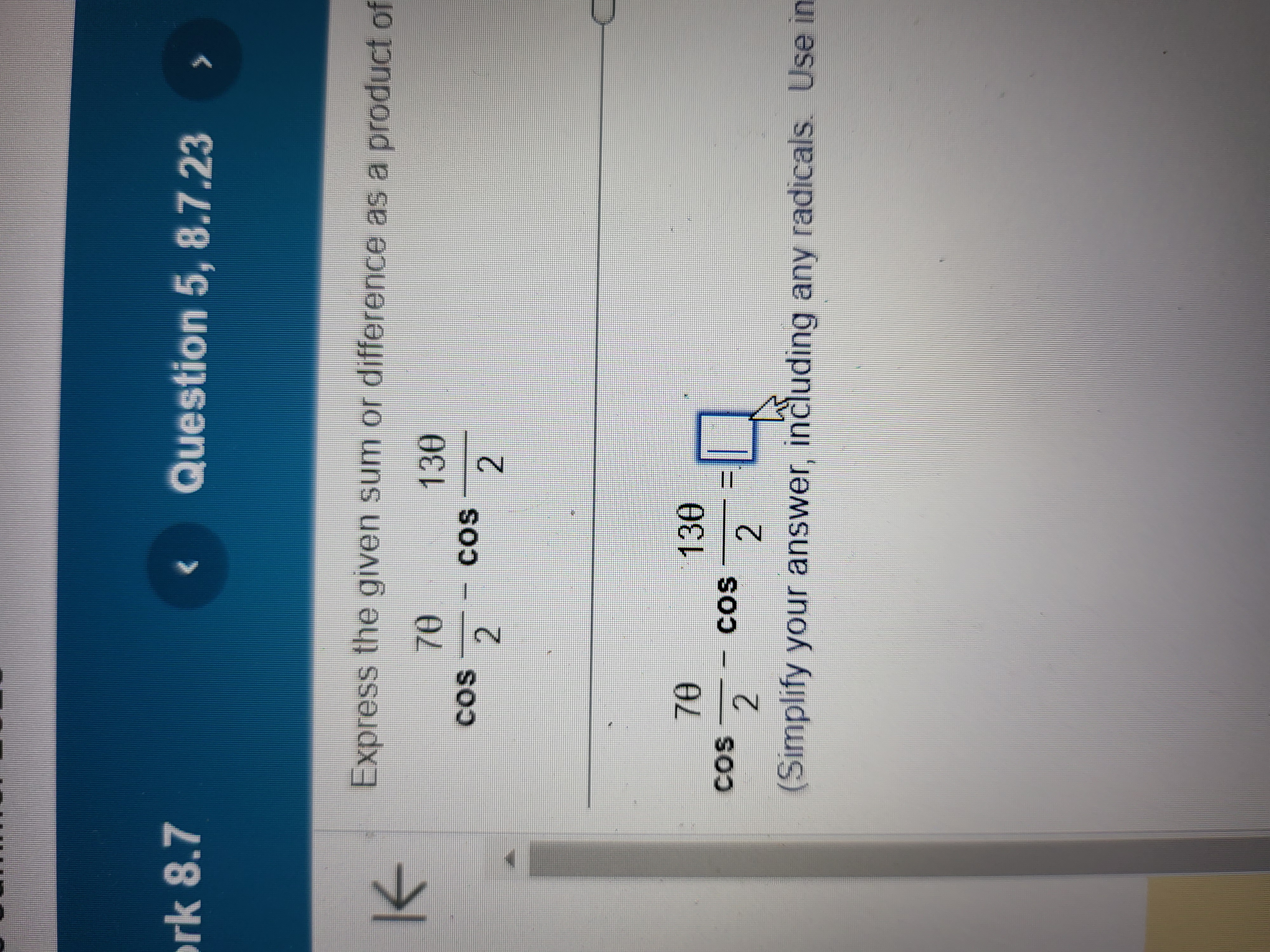 = 0 - 2x sin (40) - sin (20) =0 Select the
