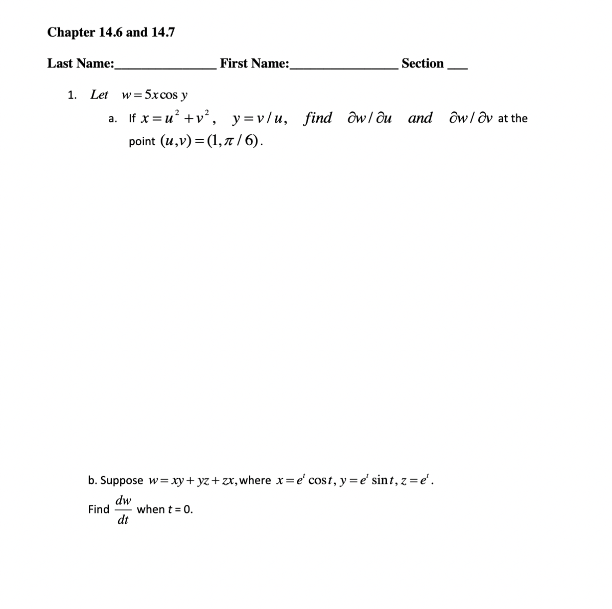  Please show how you solve this problem for vector calculus. Please