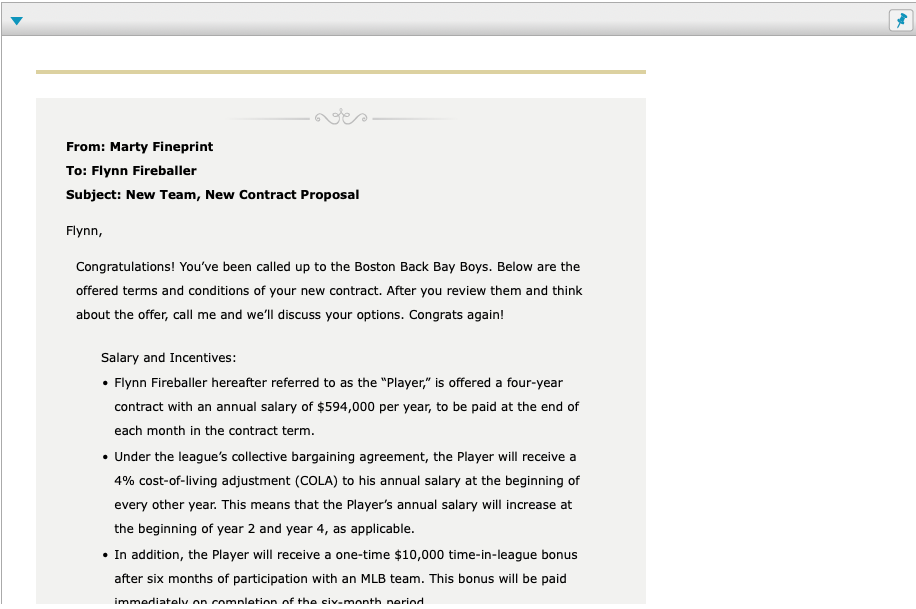 of Time Value of Money Skills Flynn Fireballer has been playing baseball
