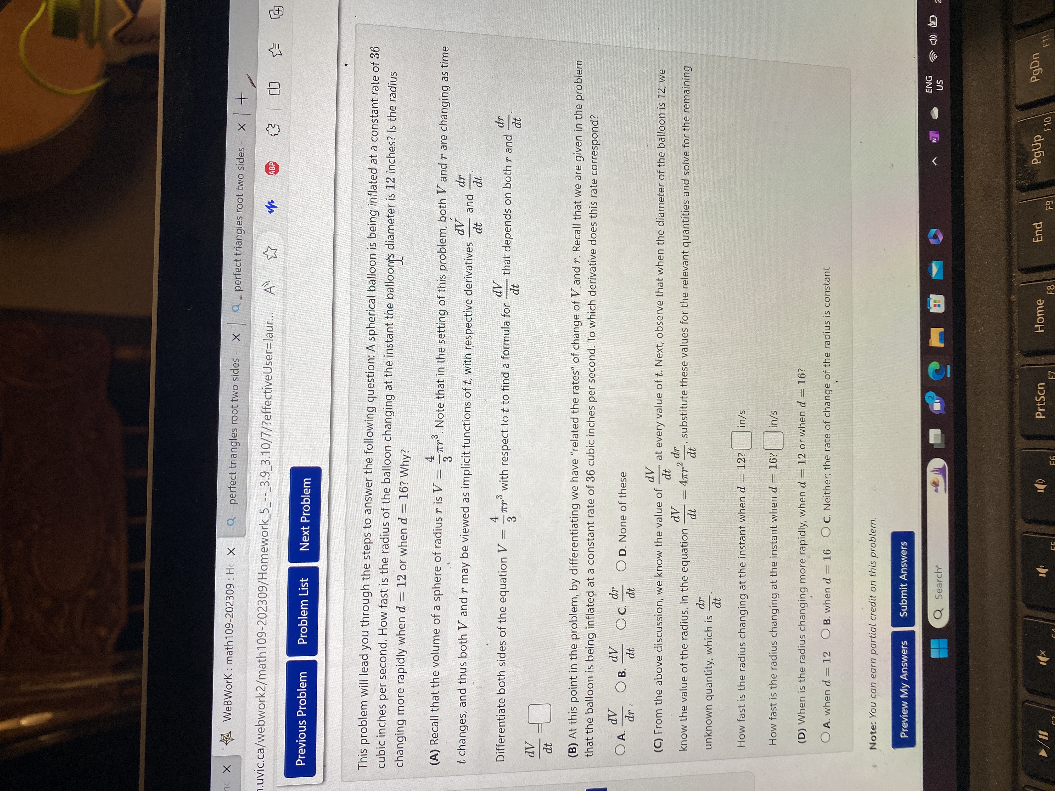  X WeBWork : math 109-202309 : Hc X perfect triangles root
