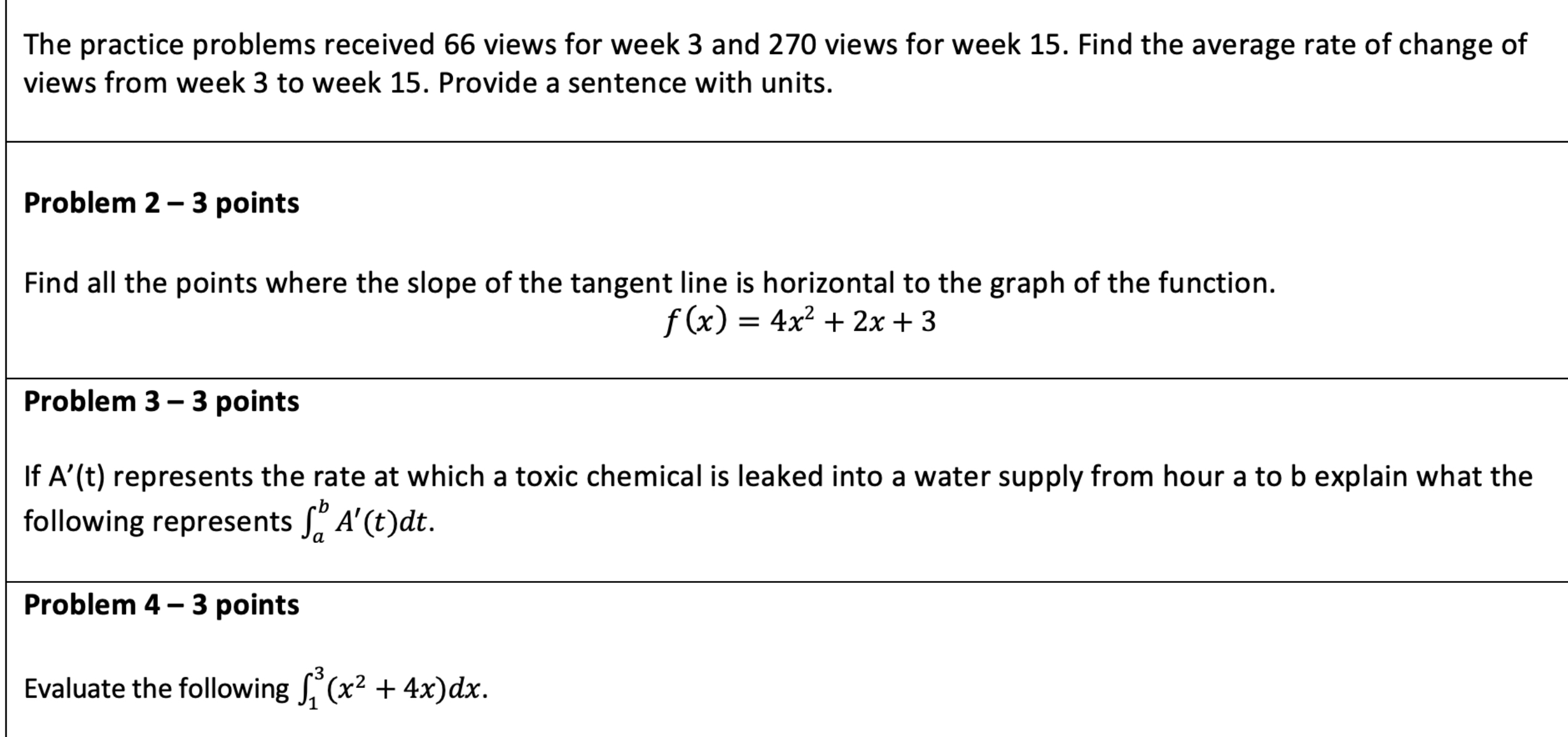  The practice problems received 66 views for week 3 and 270