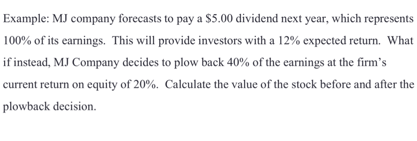 stock is using formula P=Div1/r-g. Dividend is $5 but why the dividend