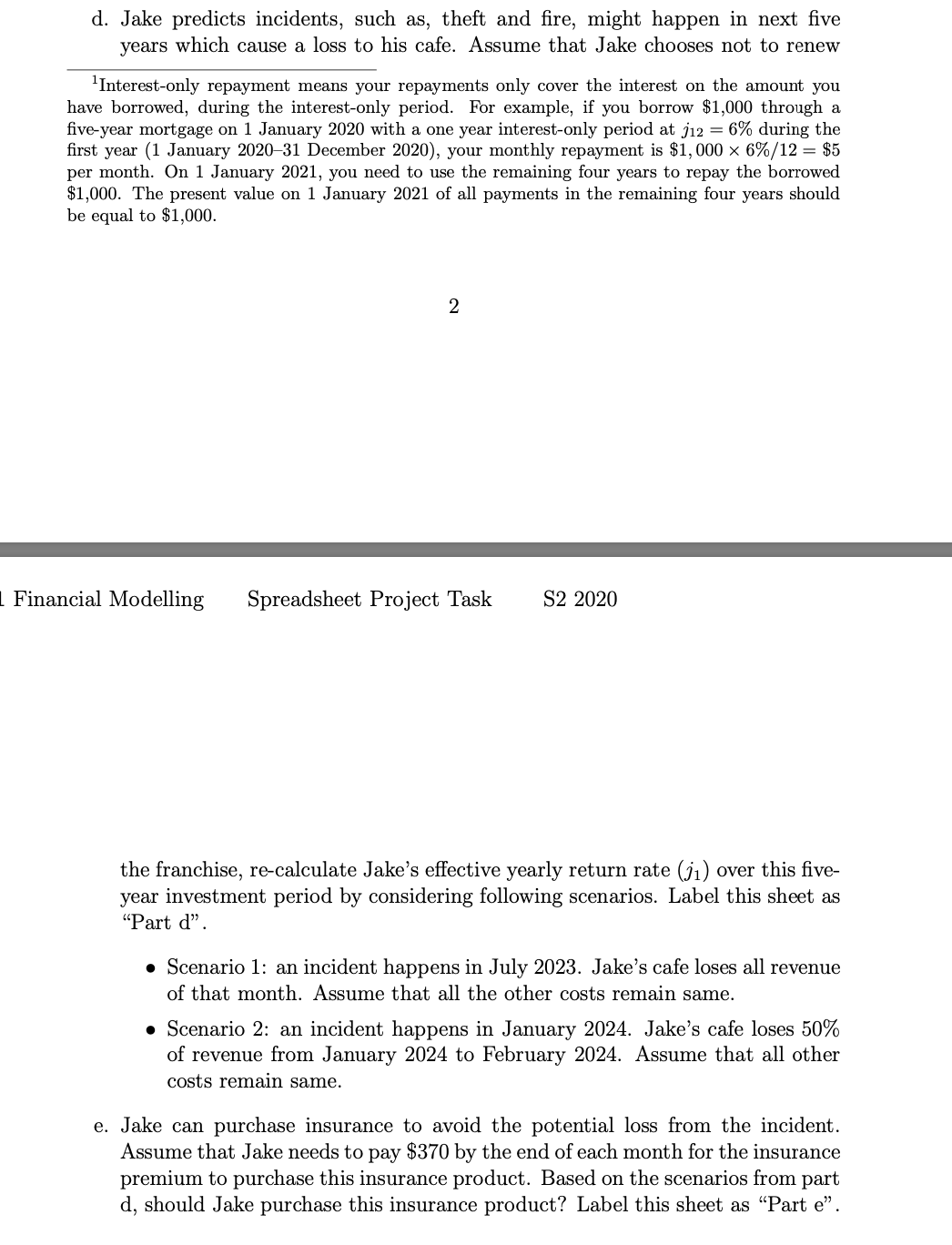 and GOAL SEEK.The CPI is 1.6% Spreadsheet project task Today is 1