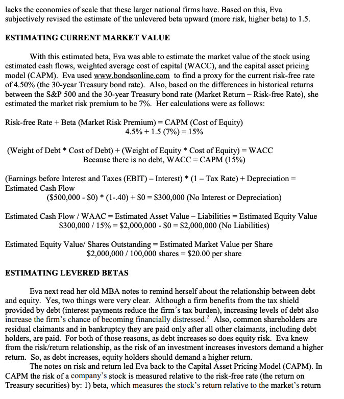 financing to improve return on equity and allow the owners to take