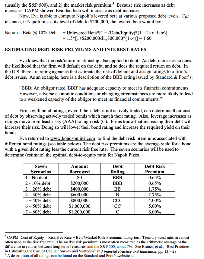some cash out of the business. The case is designed to give