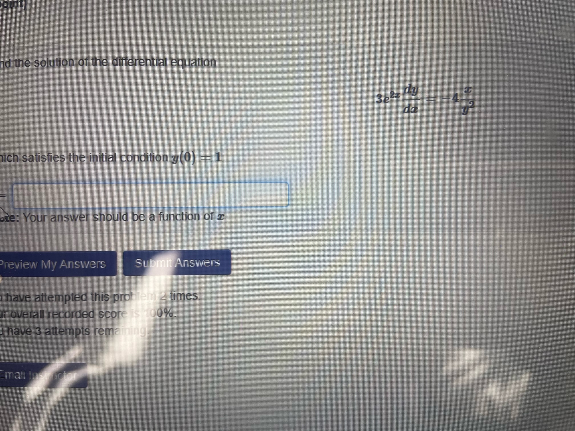Answers You have attempted this problem 0 times. You have 5 attempts