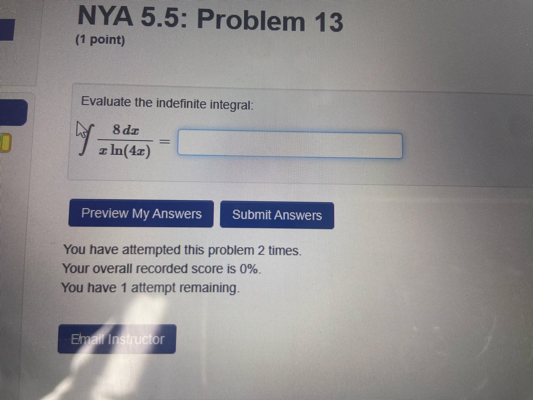 remaining. Email Instructor y=5ze Page generated at 05/22/2023 at 10:02am EDT WeBWorK