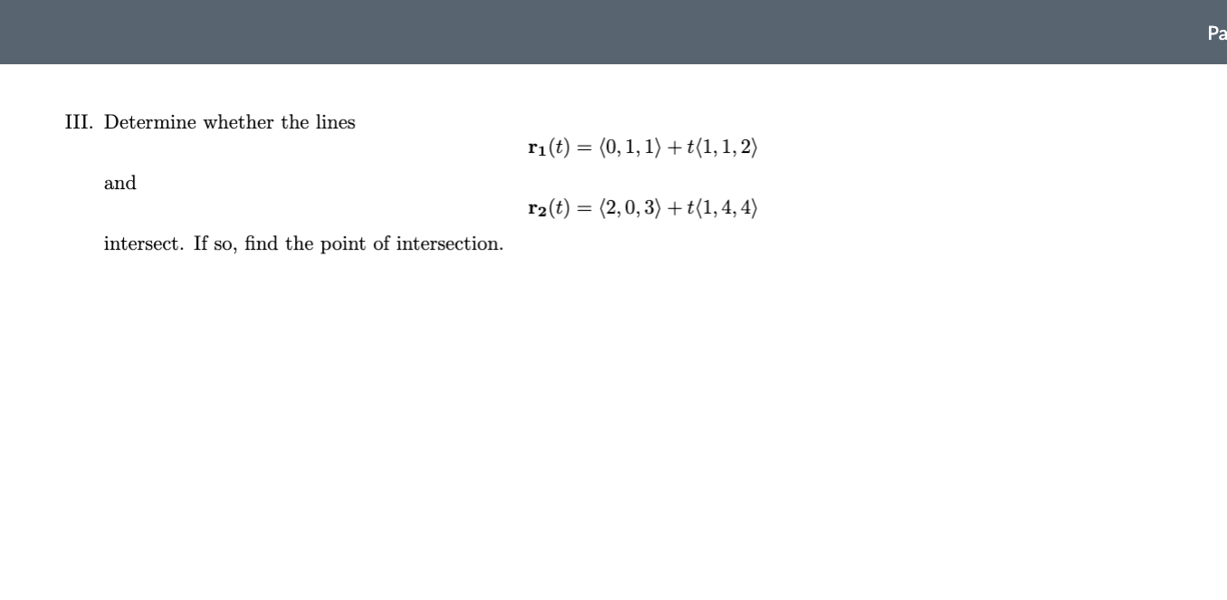 {4,4,2). Answer for #1: Answer for #2: 11. Find a Vector parametrization