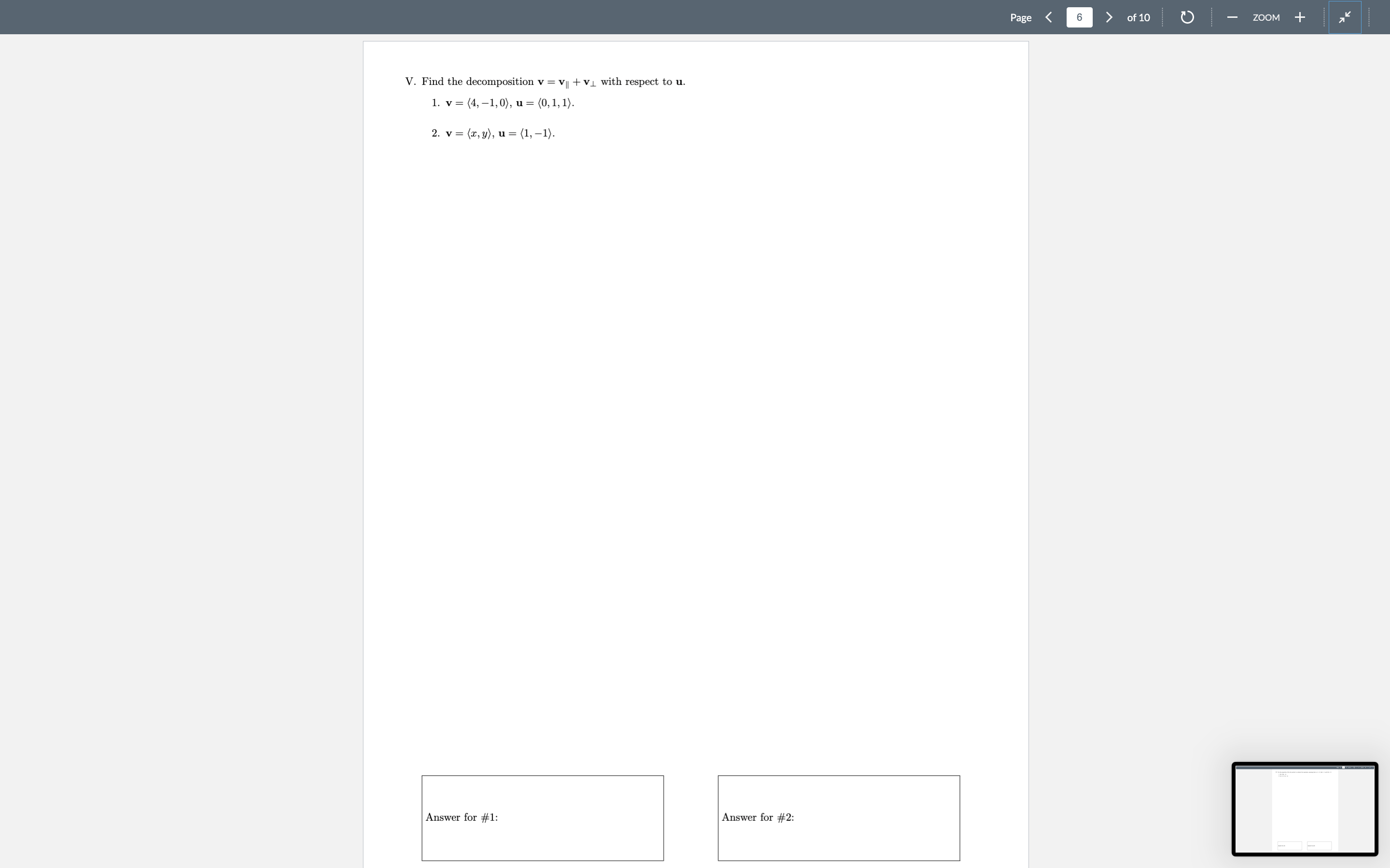 mm + VI. Calculate the cross product assuming um V X w
