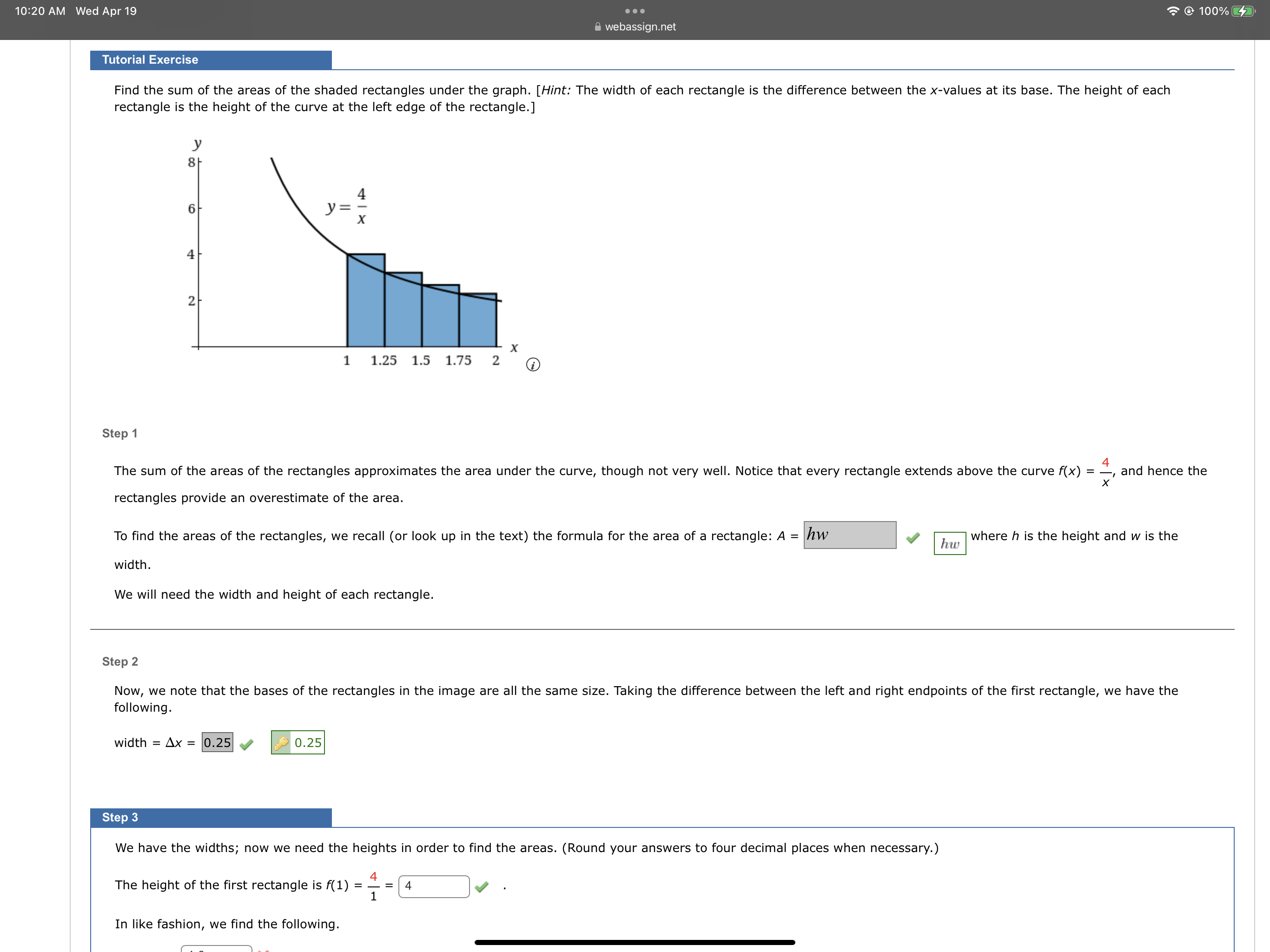  10:20 AM Wed Apr 19 Tutorial Exercise Find the sum of