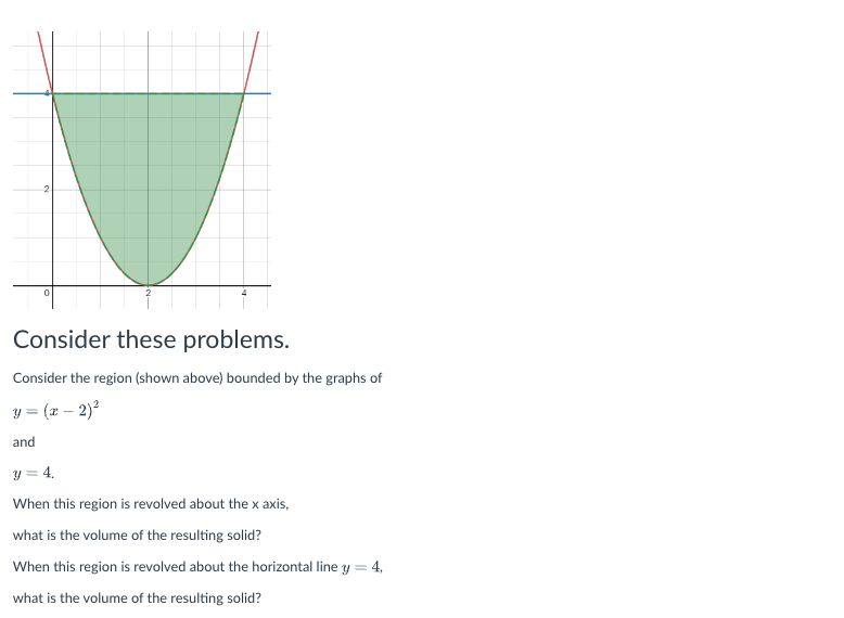  Consider these problems. Consider the region {shown above] bounded by the