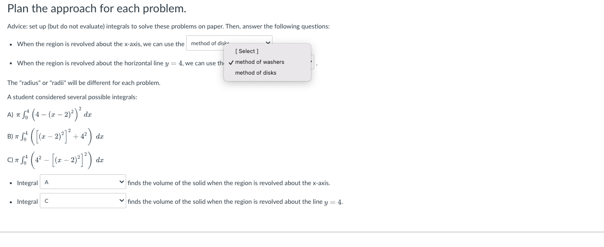 resulting solid? when this region is revolved about the horizontal line 3,-