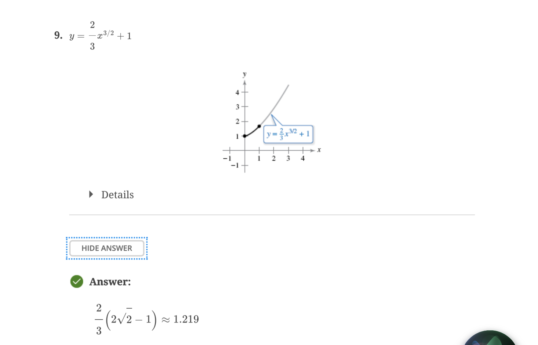 please show work for question #9: Find the arc length 2