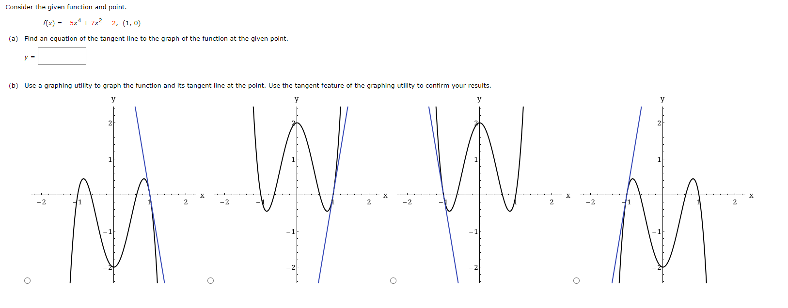 to the graph of the function at the given point. y: (b)