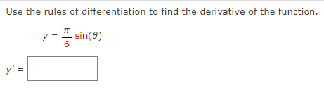 of the function. 1': . =_5In|9 y 5 () Use the rules