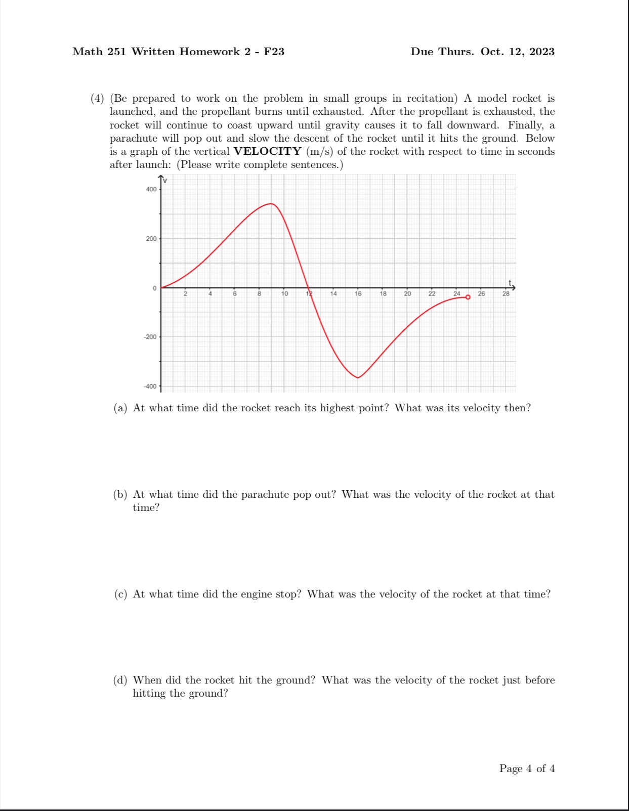  Could you please answer this Math 251 Written Homework 2 F23