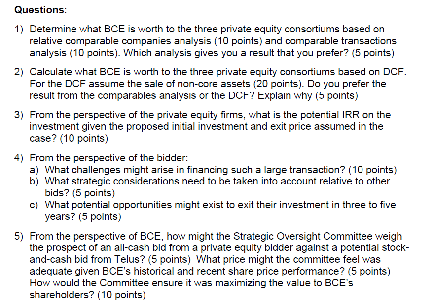 following five questions. Thank you. Questions: 1) 2) 3) 4) 5) Determine