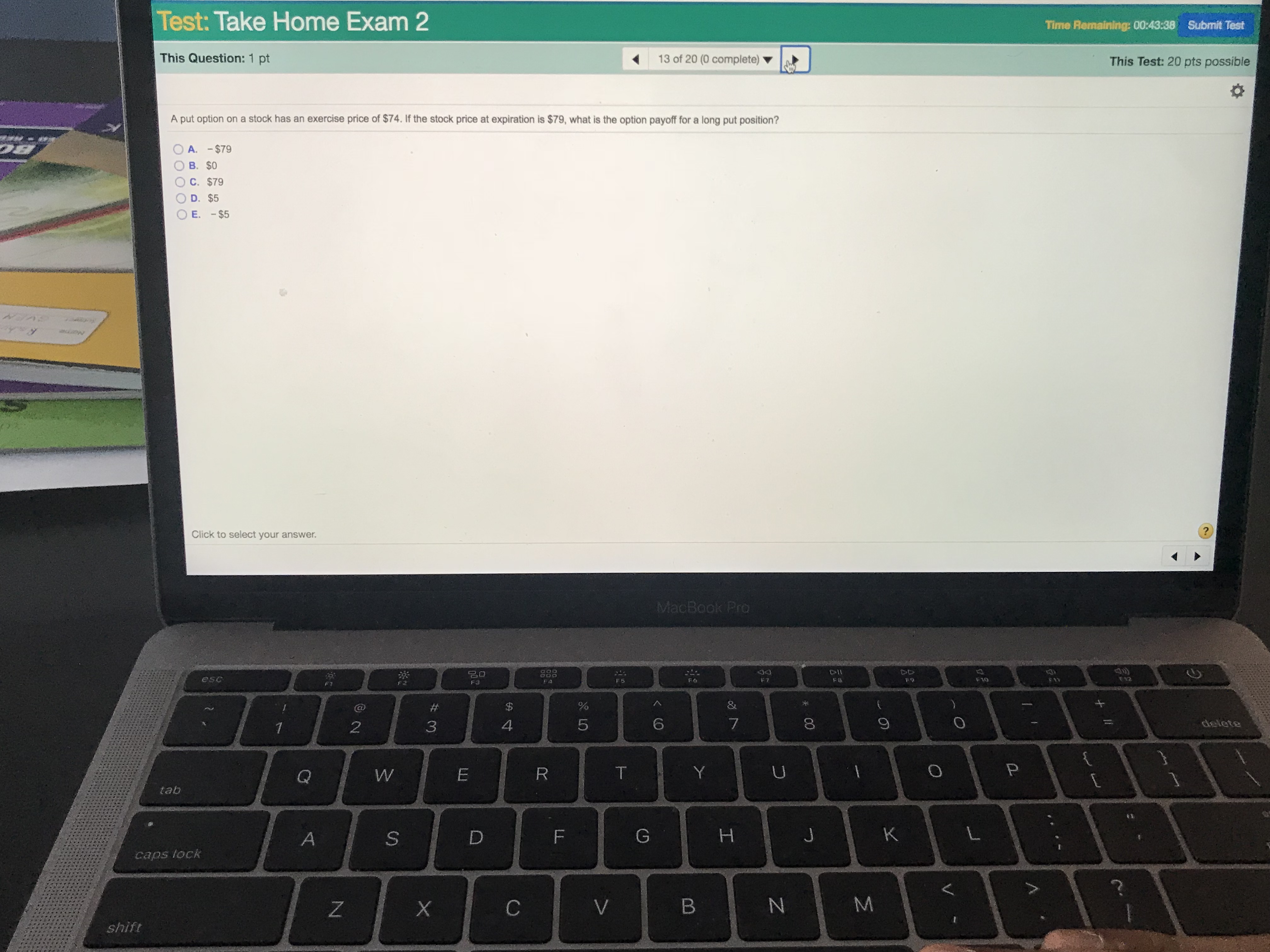 (0 complete) A put option on a stock has an exercise price