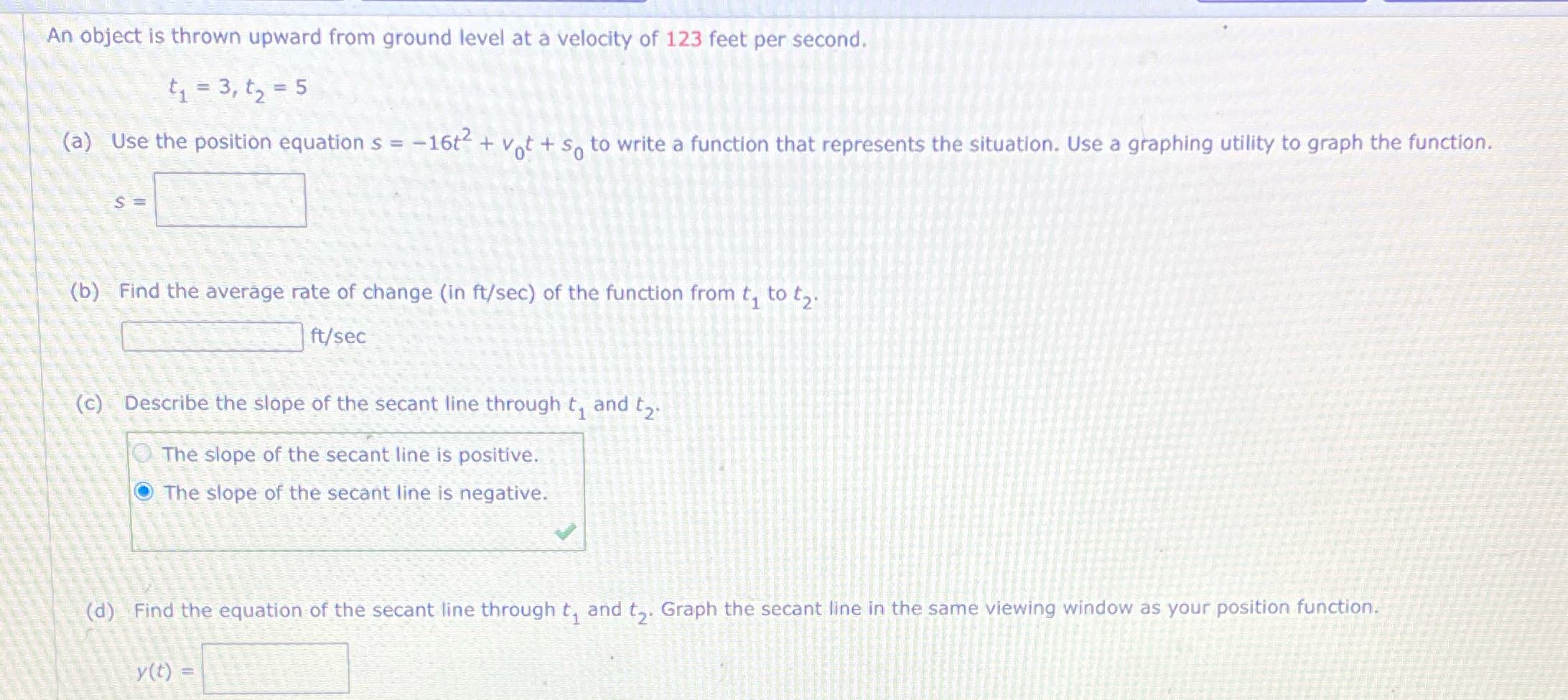 An object is thrown upward from ground level at a velocity