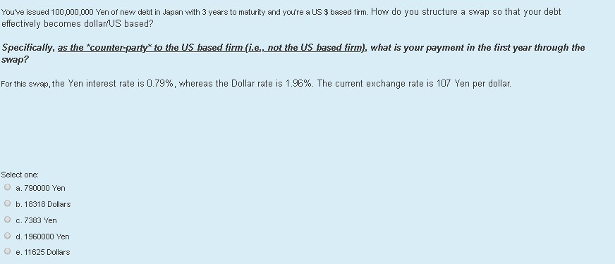 maturity ard you're a LIS $ based HOW do you structure a
