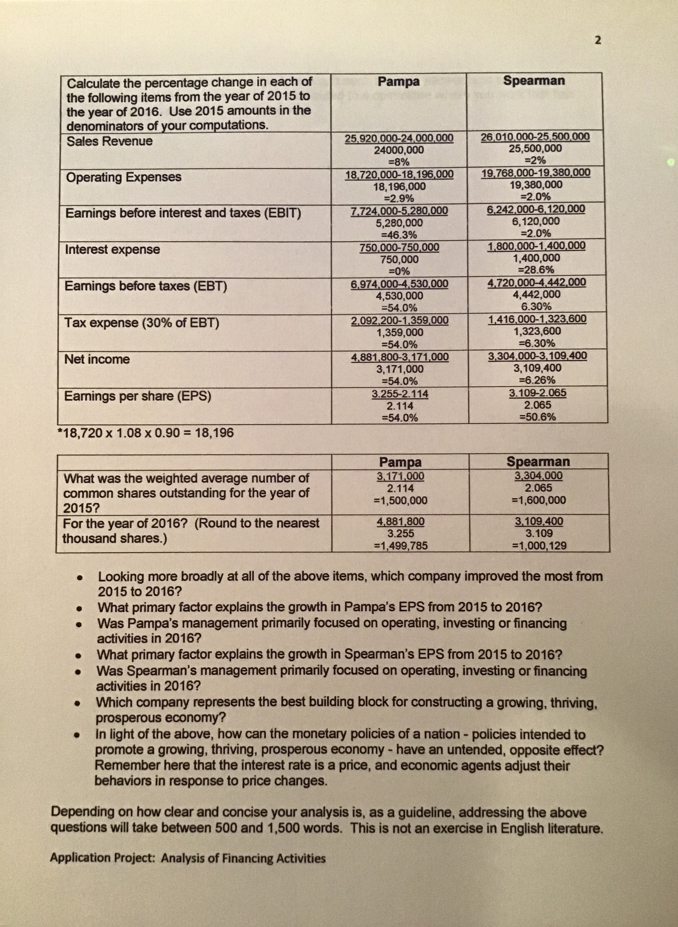 to answer the question for each part. This my homework from my