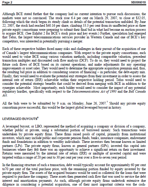 16-pages case and questions are both in the attachment. Thank you. BCE