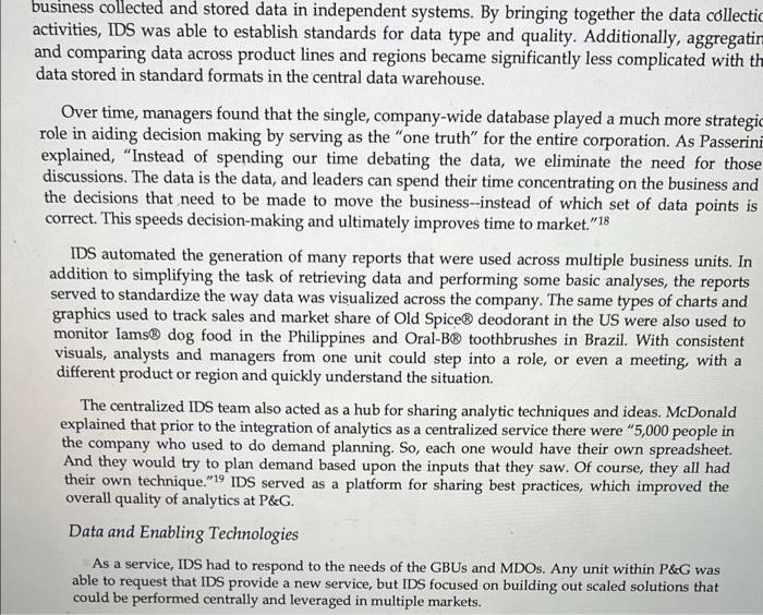 corporate culture, forecasting, and supply chain performance. 4. What is the role