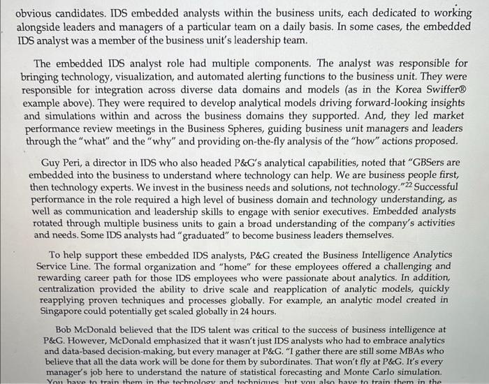 the chain uses real-time data? 6. Has P&G been successful in using