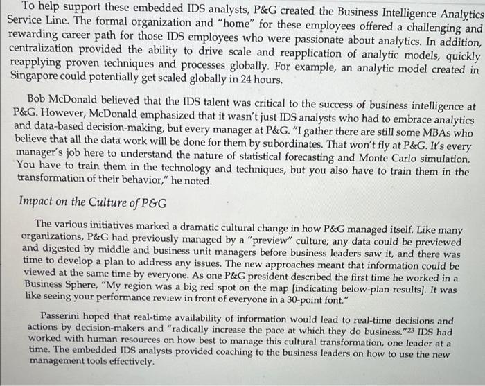 analytics so far? Why? What challenges lie ahead? 7. Should Torres override