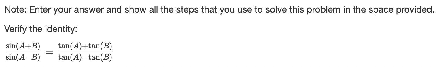  Note: Enter your answer and show all the steps that you