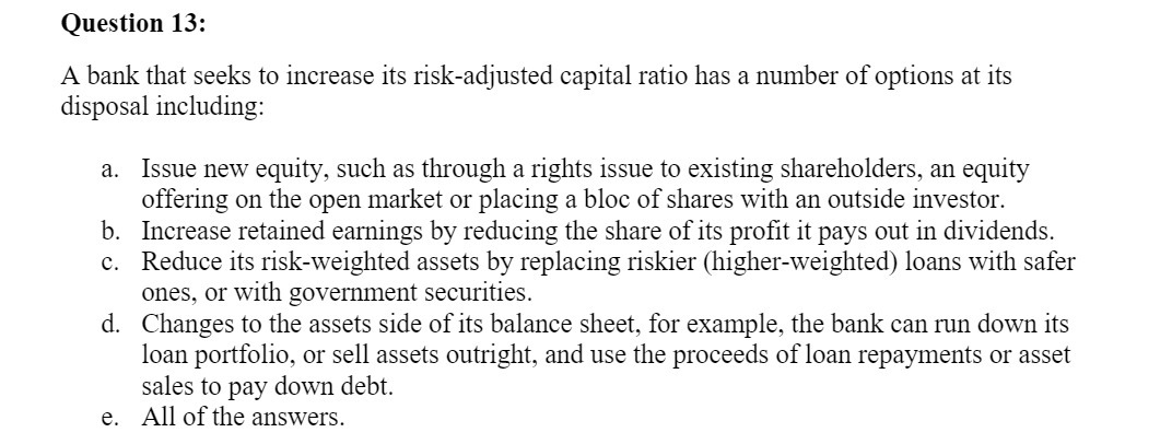 ratio has a number of options at its disposal including: a. b.