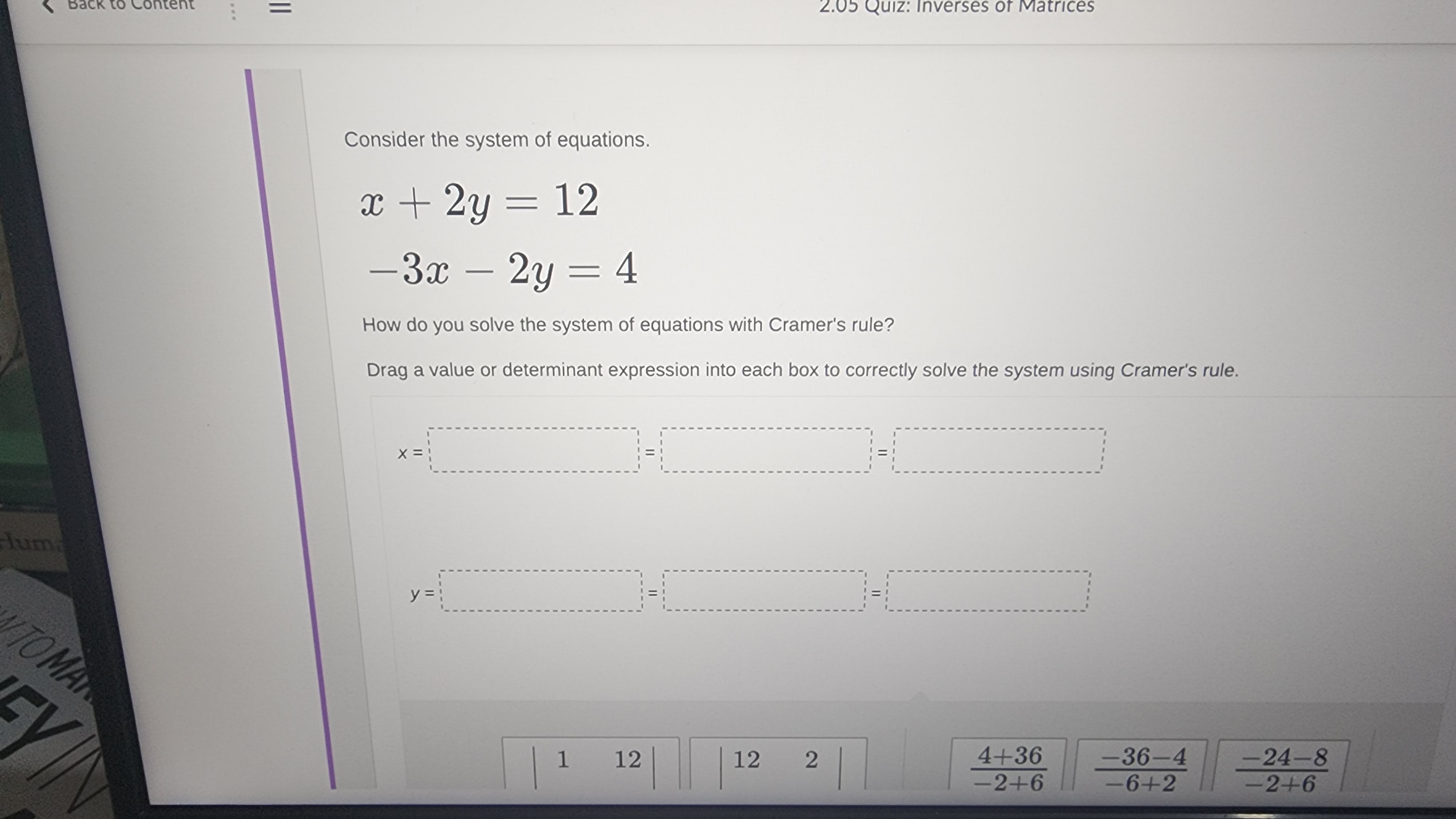 complete the statements. The product of the matrices Choose... the identity matrix.