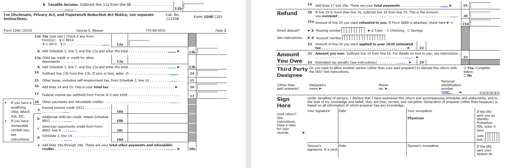  Comprehensive Problem 4-2ADr. George E. Beeper is a single taxpayer born