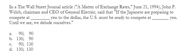 Exchange Rates , " June 21 , 1994), John F . Welch