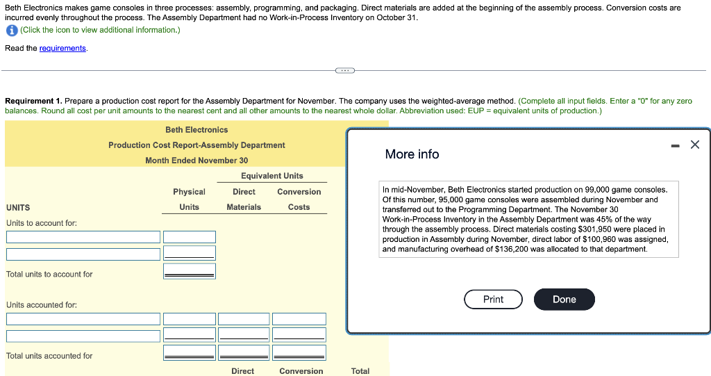  Beth Electronics makes game consoles in three processes: assembly, programming, and