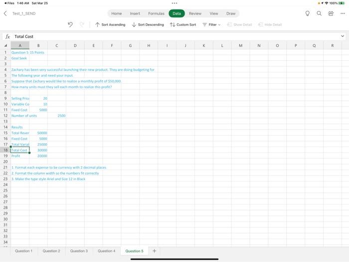  Files 1:40 AM Sat Mar 25 Test_1_SEND fx Total Cost A