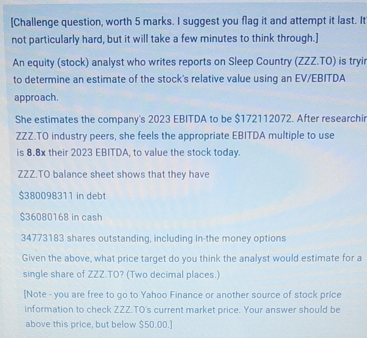  [Challenge question, worth 5 marks. I suggest you flag it and