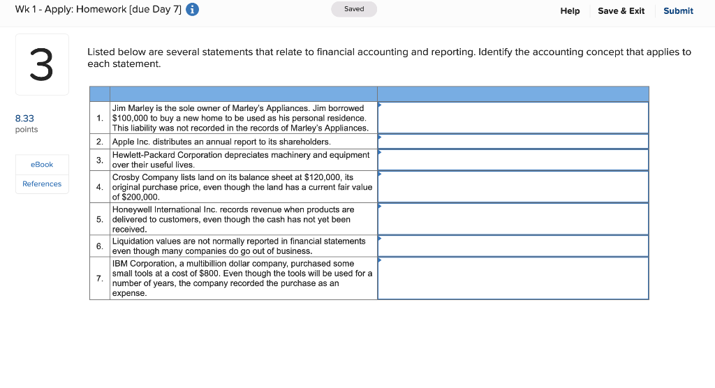 Save & Exit Submit The conceptual framework indicates the desired fundamental and
