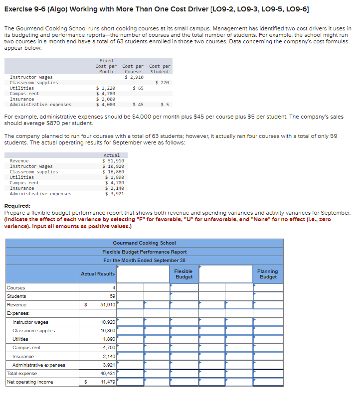  Exercise 9-6 (Algo) Working with More Than One Cost Driver [LO9-2,