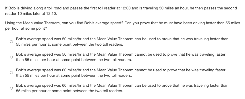 equal to the average of f(b) and f(a). O For f(x) =