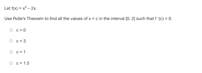 x = c in (a, b) such that the instantaneous rate of
