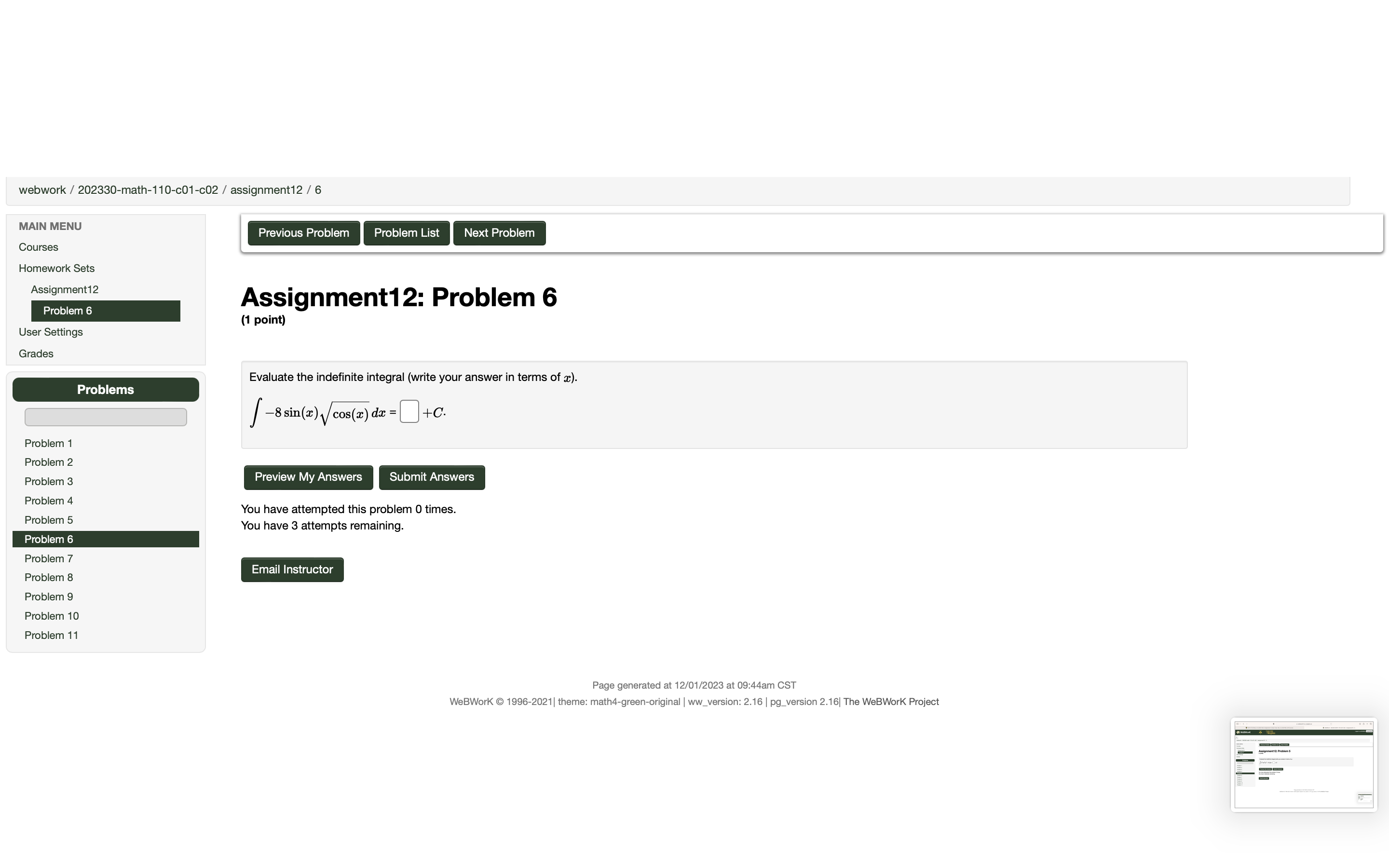 Answers Submit Answers You have attempted this problem 0 times. You have
