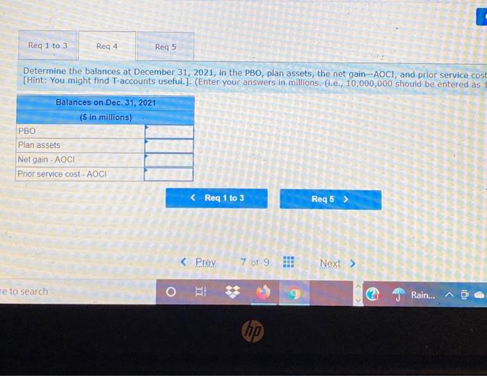 were available: Projected Benefit Obligation Balance, January 1, 20211 Service cost Interest
