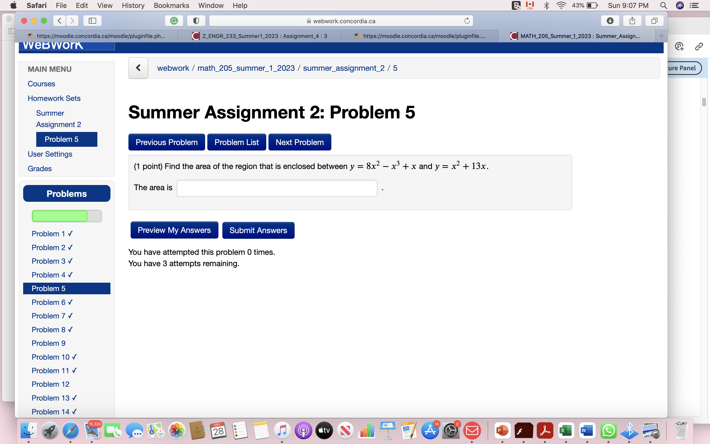  Summer Assignment 2: Problem 9 Previous Problem Problem List Next Problem