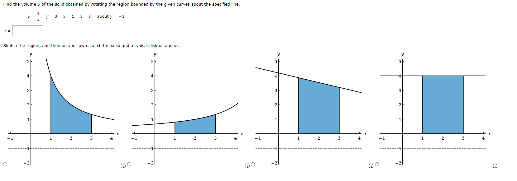 Find the area or the region. Sketch the region enclused by the