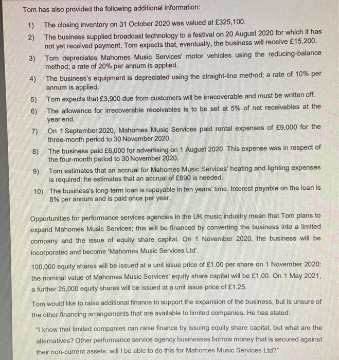 and manages a business that provides musical instruments, broadcast technology and consultancy