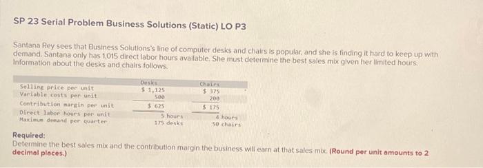  SP 23 Serial Problem Business Solutions (Static) LO P3 Santana Rey
