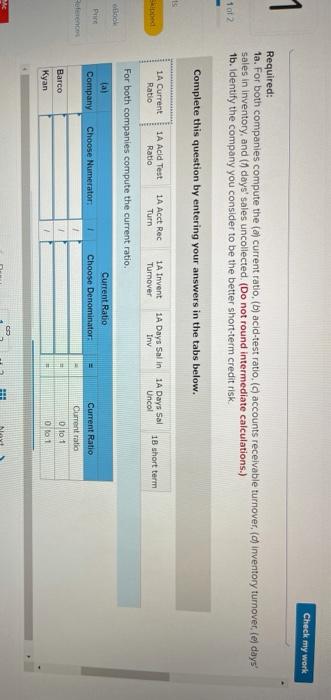 the financial statements of two companies competing in the same industry follows.