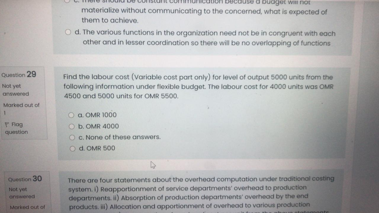 tion because a budget will not materialize without communicating to the